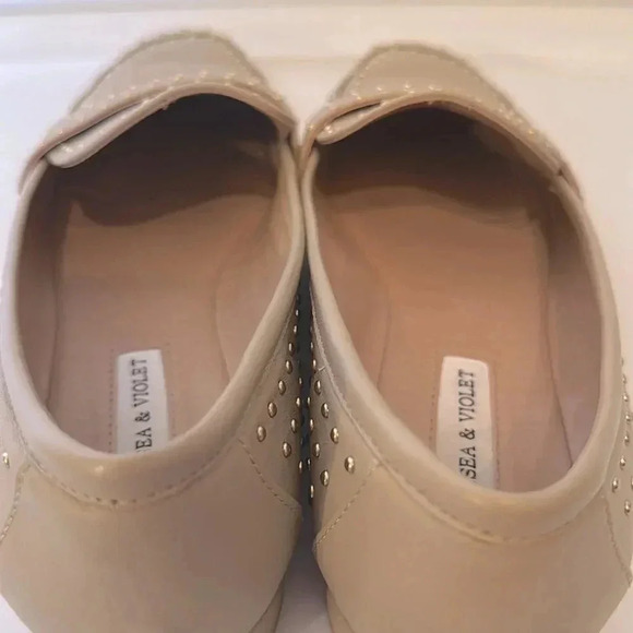 Chelsea & Violet Lisle Tan Leather Studded Loafers Shoes size 9 - Picture 7 of 10